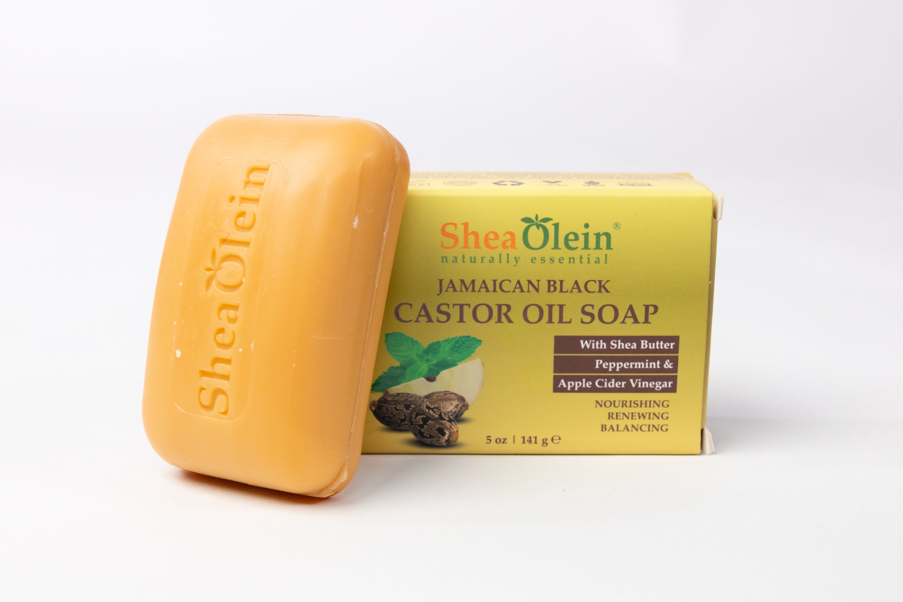 Jamaican Black Castor Oil Soap with Shea Butter Peppermint & Apple Cider Vinegar