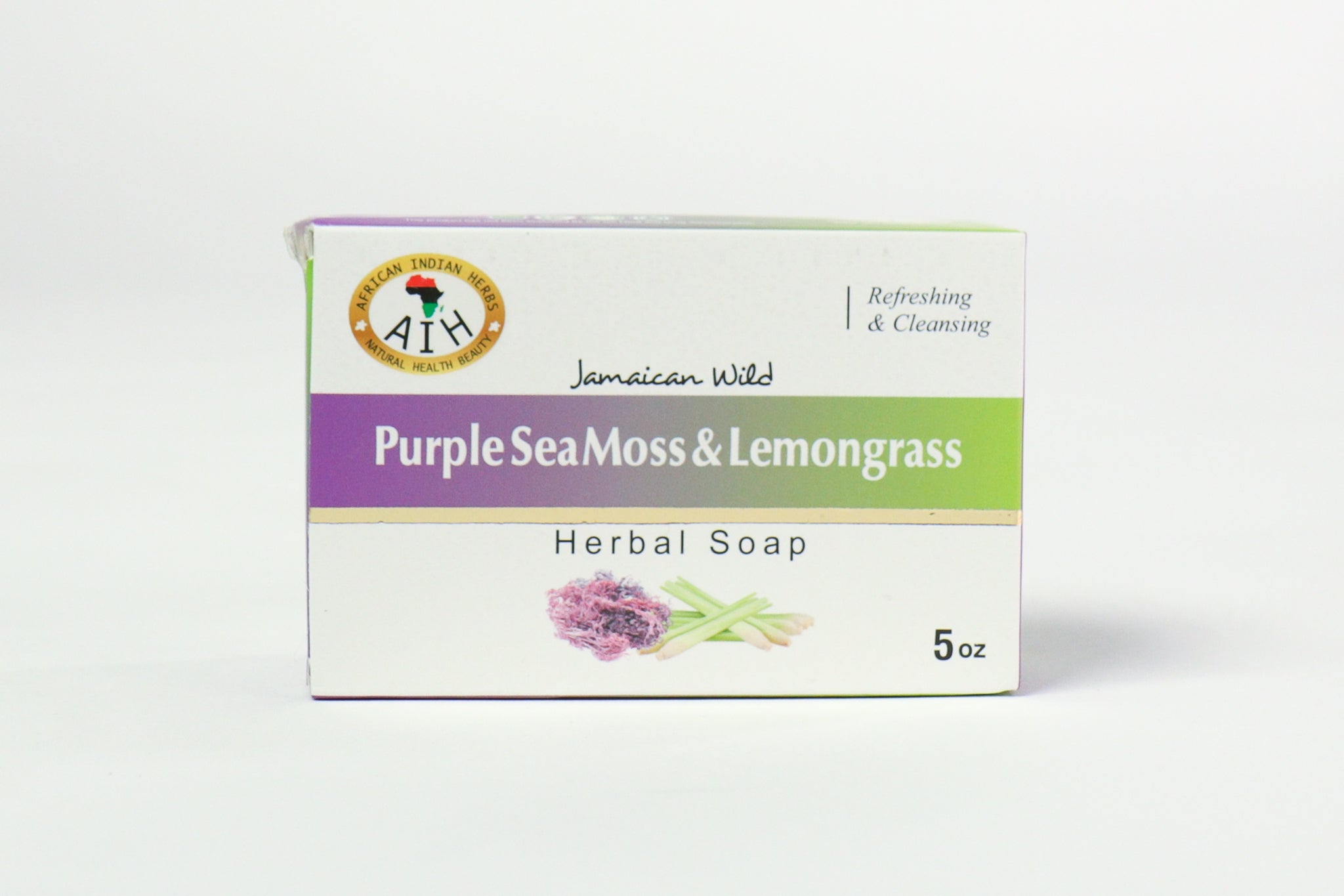 Purple Sea Moss & Lemongrass Herbal  Bar Soap