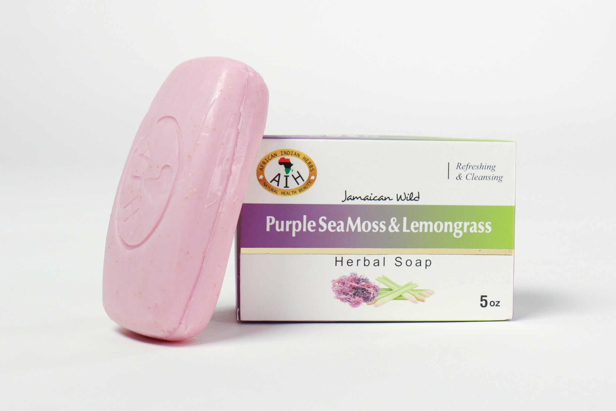 Purple Sea Moss & Lemongrass Herbal  Bar Soap